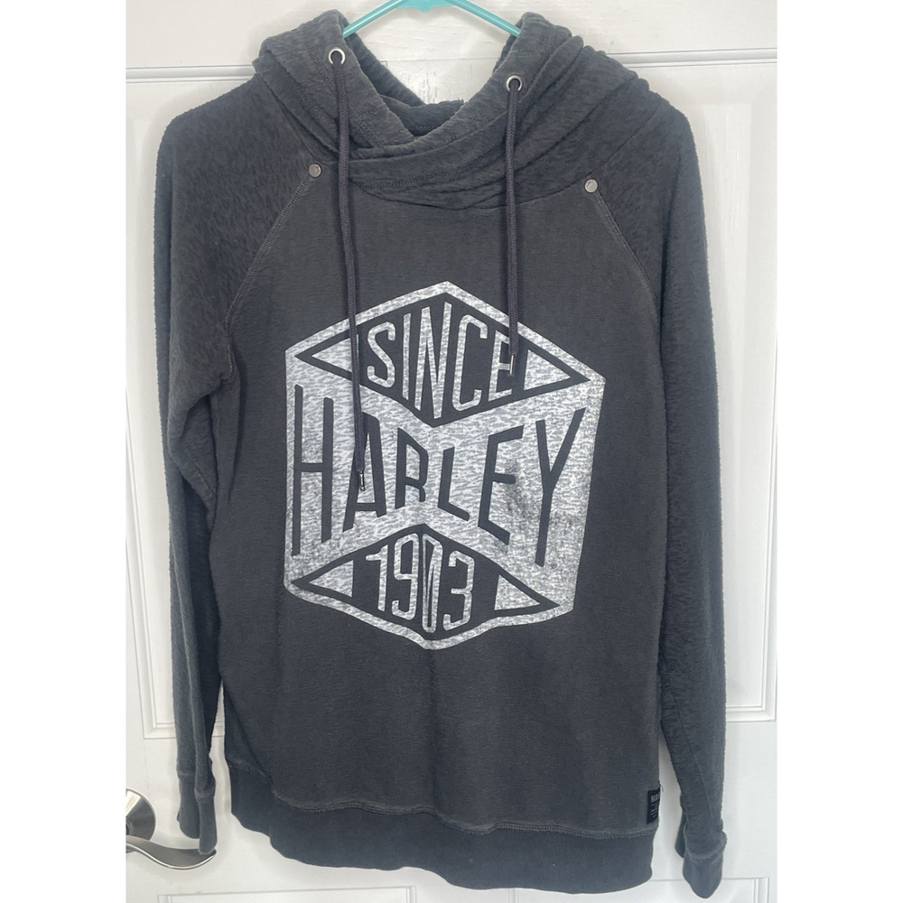 Harley Davidson Women's Graphic Hoodie Sweatshirt Sz M Cotton Motorcycle Biker
